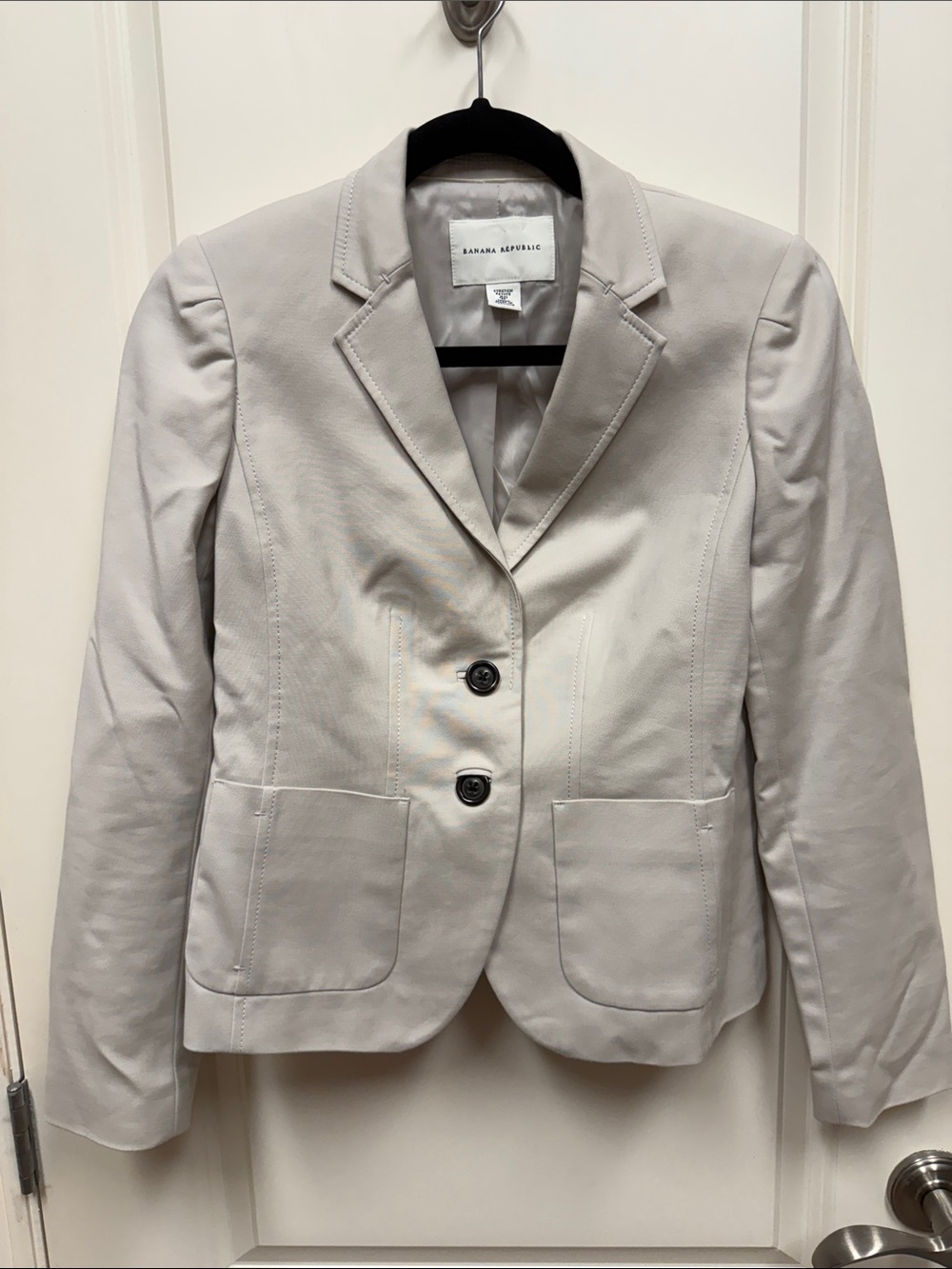 Banana Republic Women's Light Gray Two-Button Tailored Blazer